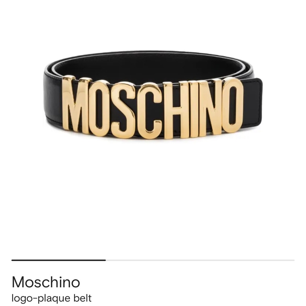New Moschino Black and Gold Statement Belt